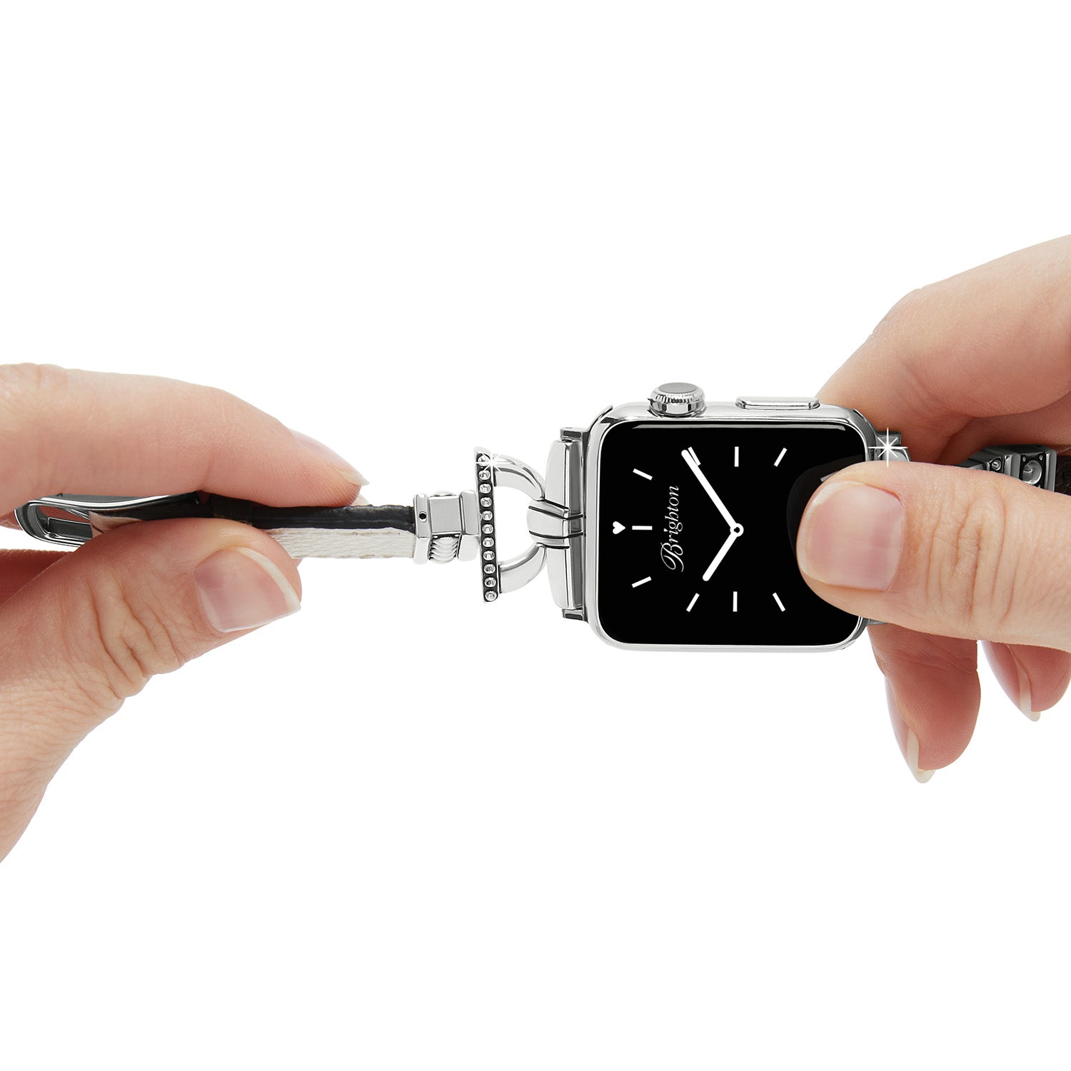 Front detail image of Brighton reversible pretty tough watch band.