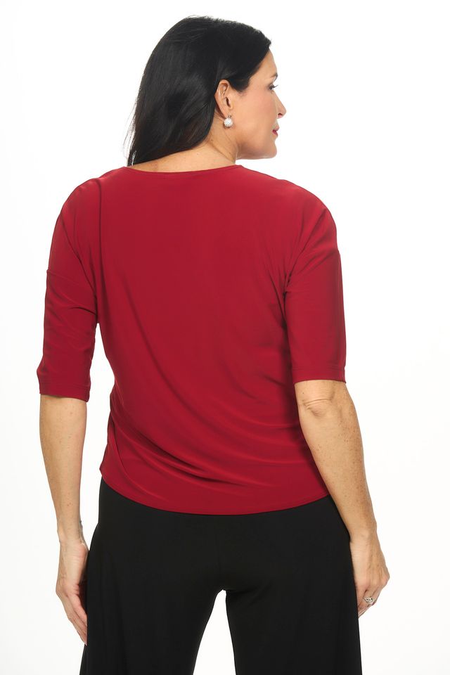 Back image of red knot top by picadilly.