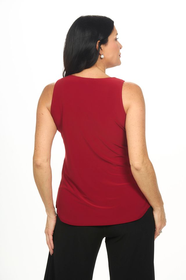 Back image of red sleeveless tank top.