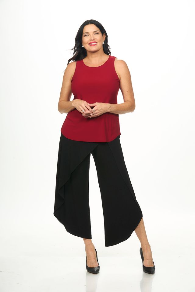 Front image of red sleeveless tank top.