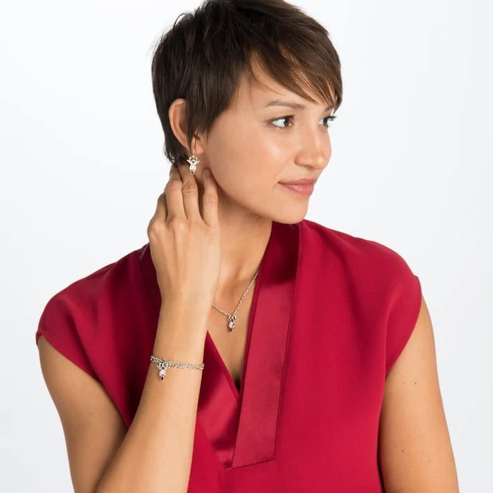 Front image of reindeer rock French wire earrings by Brighton.