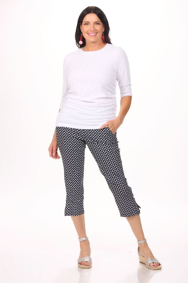 3/4 Sleeve Rouche Tommy Top