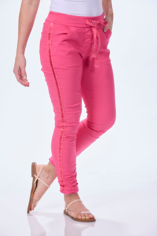 Pull on Side Ribbon Jeggings