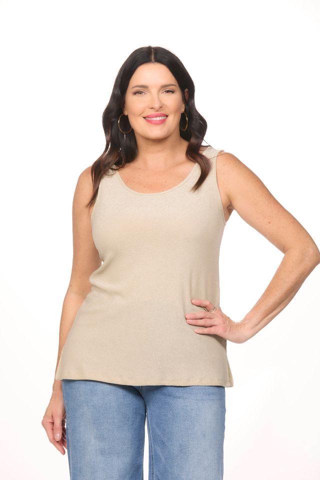 Sleeveless Shimmer Tank