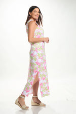 Side image of Anaclare emilee maxi dress in turtle print. 