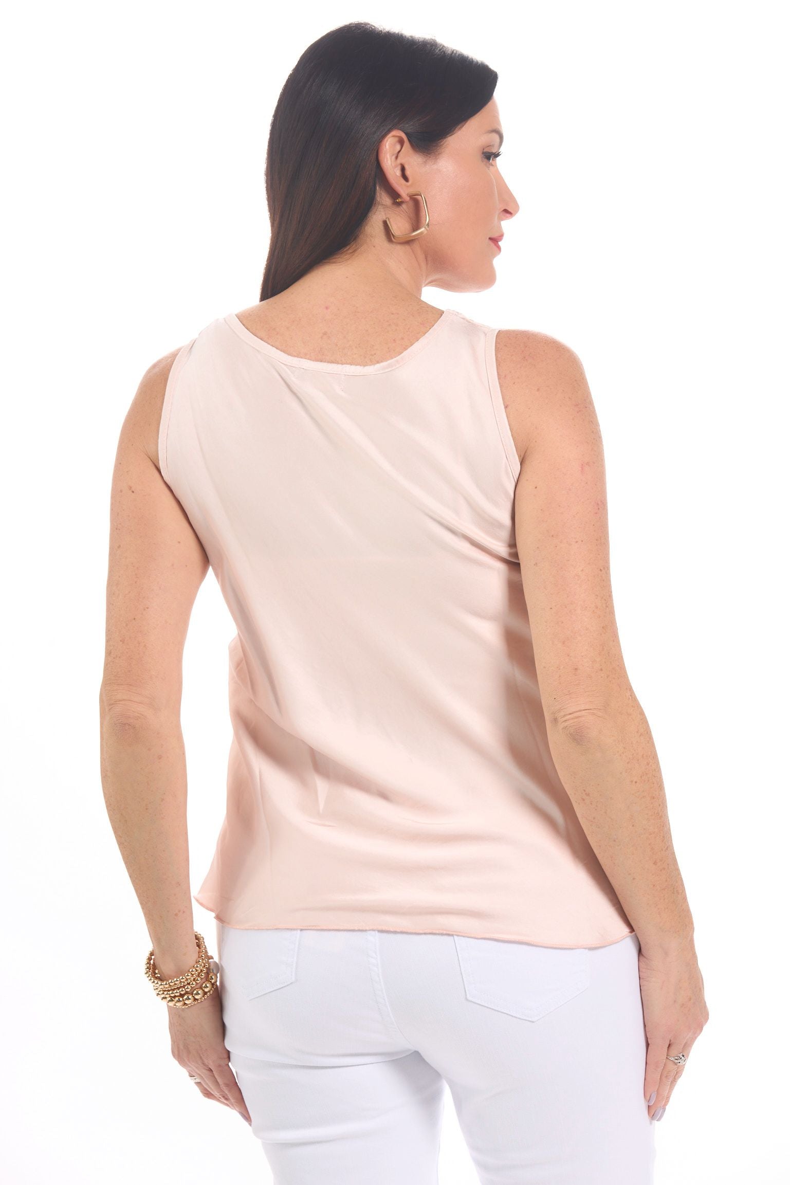 Back image of Made in italy blush sleeveless tank.