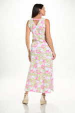 Back image of Anaclare emilee maxi dress in turtle print. 