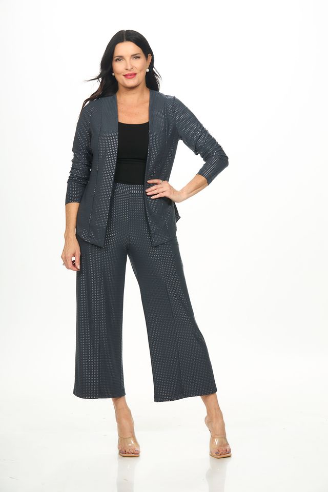 Front image of smoked pearl cardigan