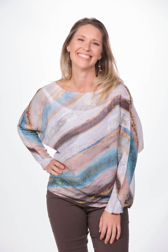 Blue Wave Batwing Sweater