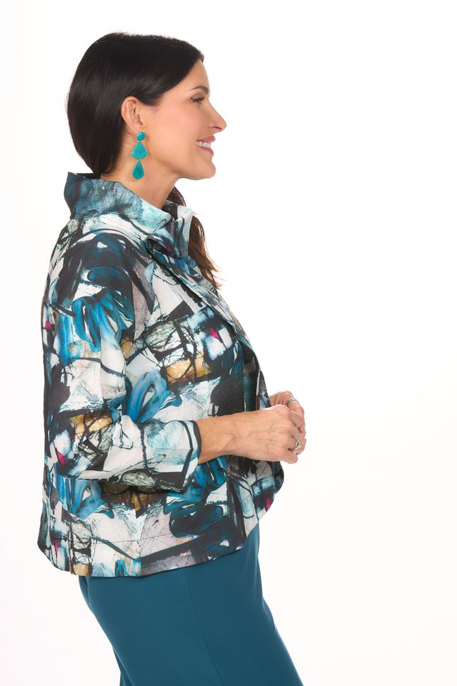 Short Printed Crushed Jacket