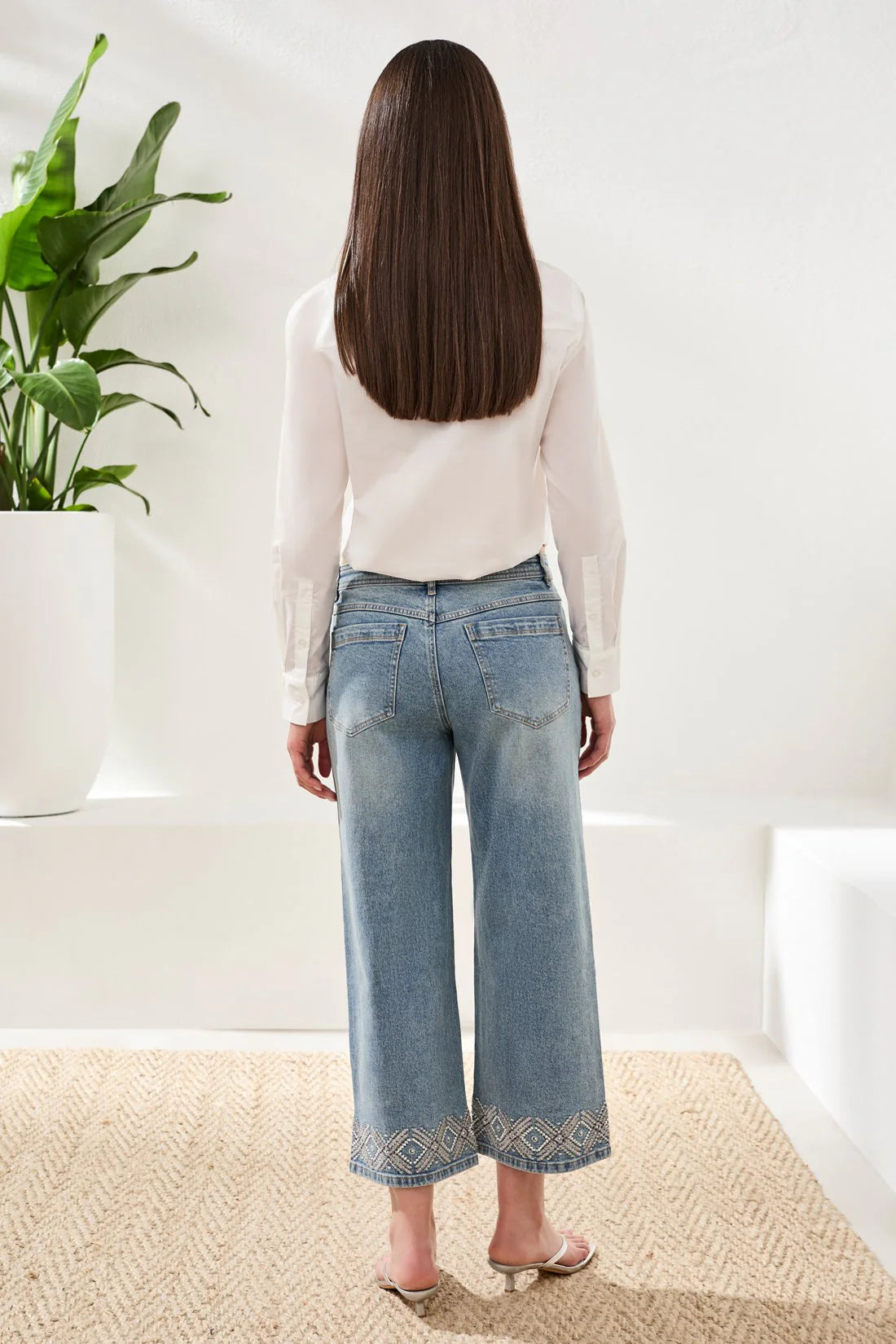 Audrey 26" Crop Jeans with Beads