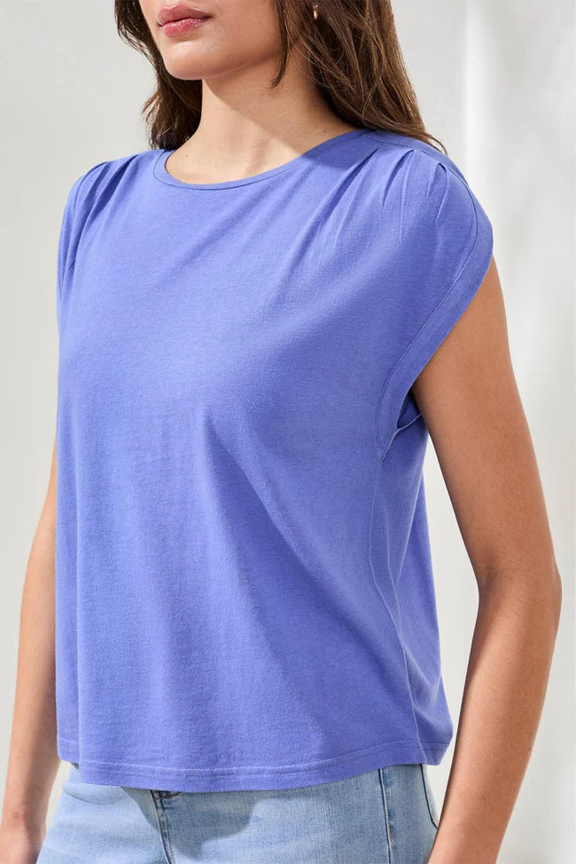 Boat Neck Cap Sleeve Top