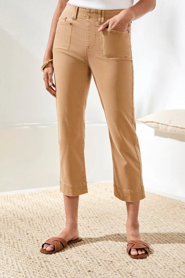 Pull On 5 Pocket Kick Flare Capri