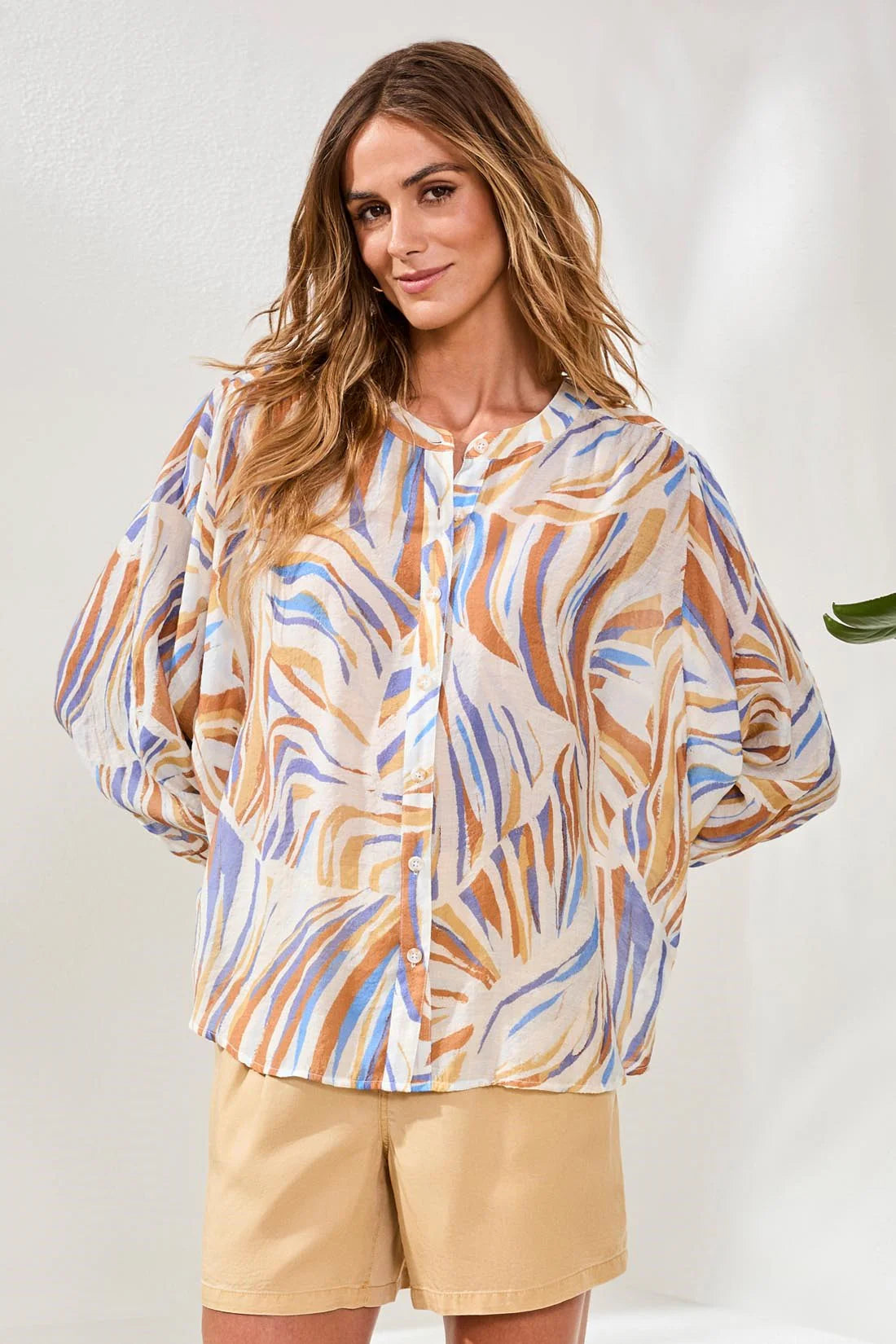 Dolman Sleeve Print Blouse