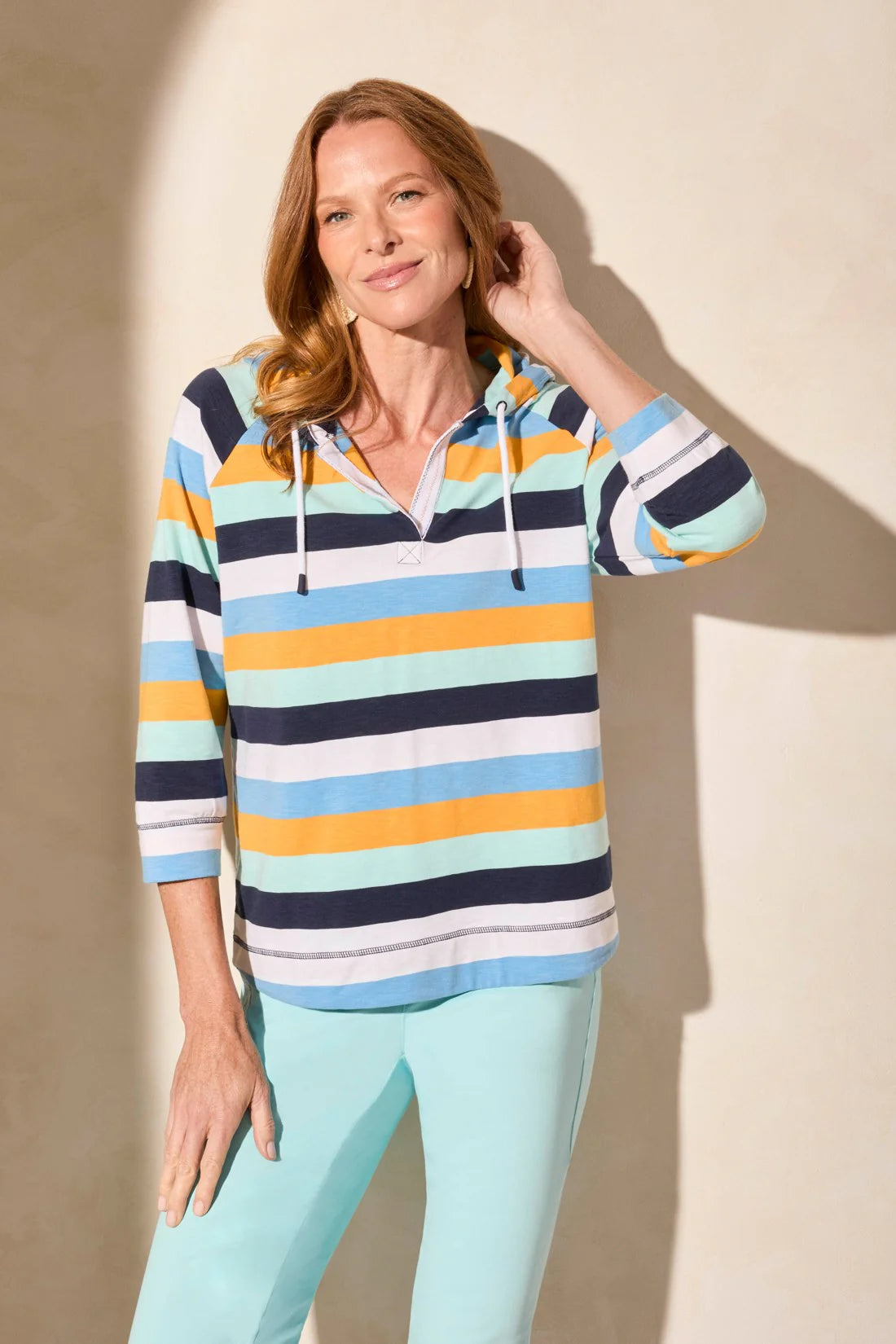 Printed Drawstring Raglan Hoody