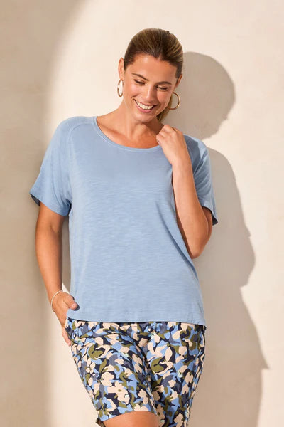 Flowy Jersey Crew Neck Top