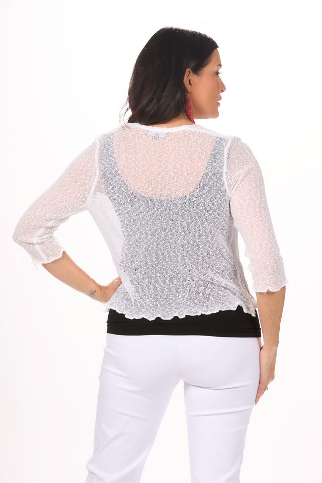Back image of white papa fashion shrug.