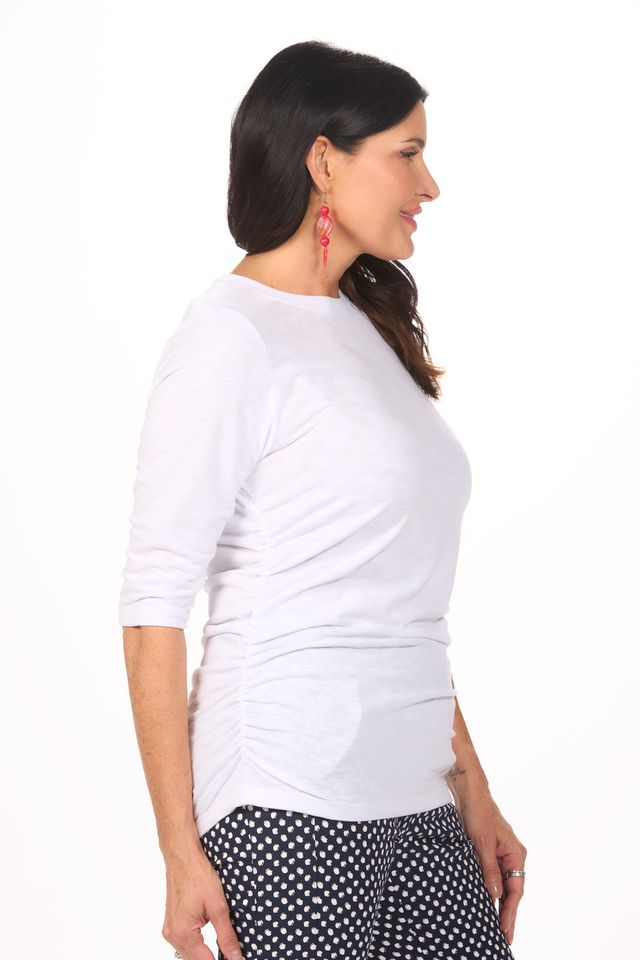 3/4 Sleeve Rouche Tommy Top