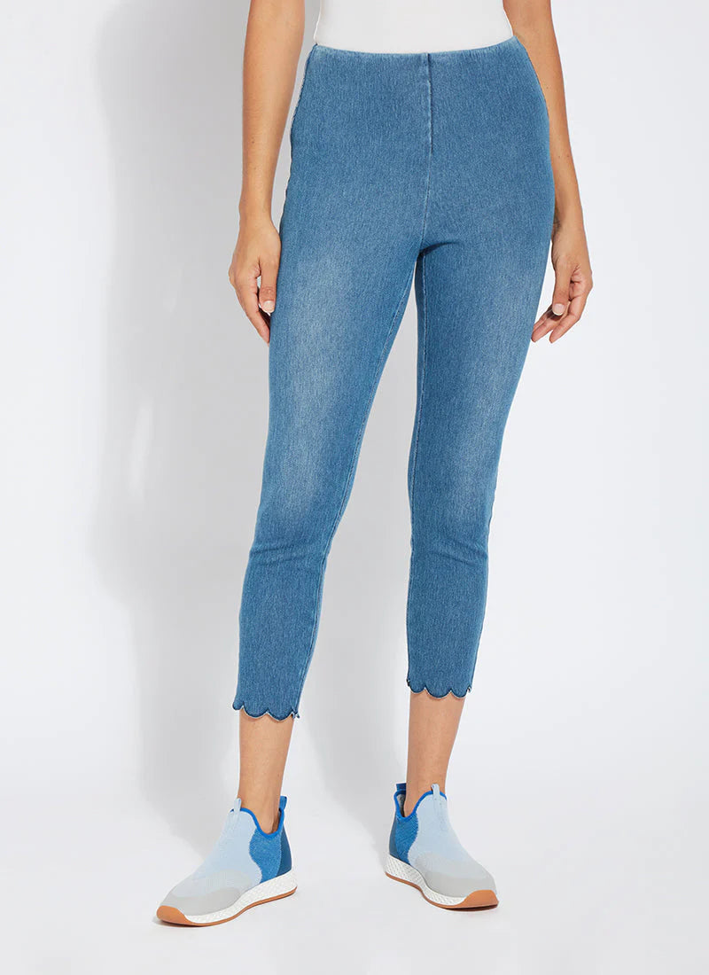 LYSSÉ Scallop Edge Ankle Denim Legging