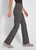 Side View Image of Lysse Charcoal fit and flare, 4 way stretch., Elysse Wide Leg Pant