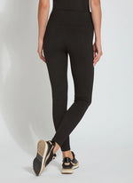 Back View Image of Lysse Black legging with concealed signature waistband. Signature Center Seam