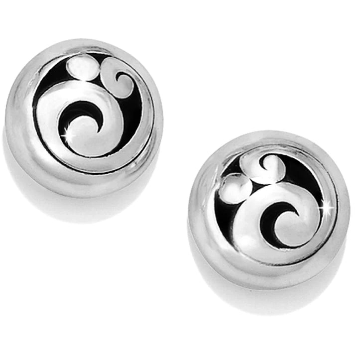 Front image of Brighton Contempo post earrings. Silver Brighton earrings.