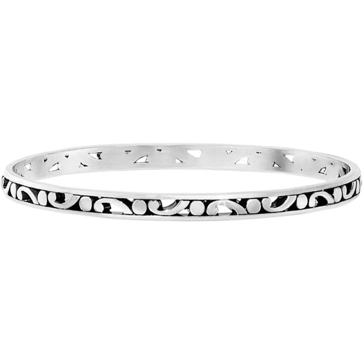 Front image of Brighton contempo slim bangle. Silver brighton bracelet stacking.