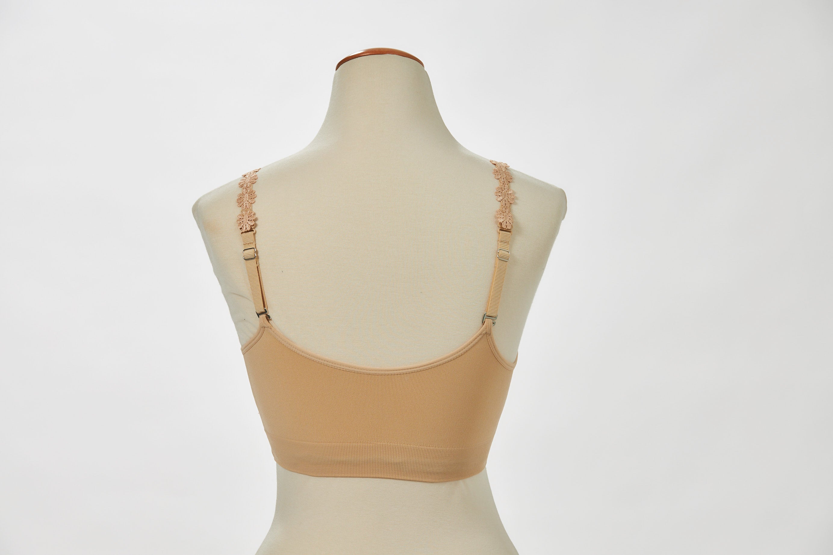 Strap-Its Nude Bra Gold Flower Straps