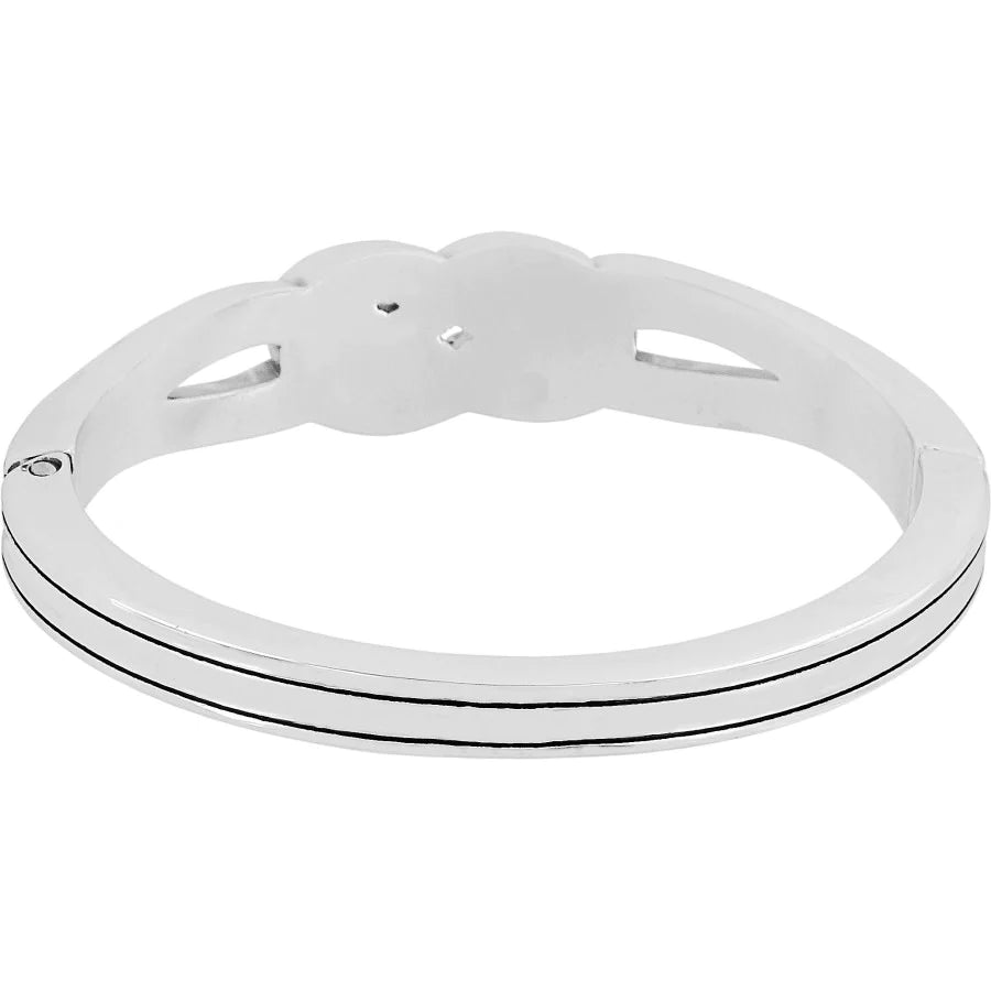 Back image of Brighton Interlok hinged Bangle. Silver brighton bracelet.