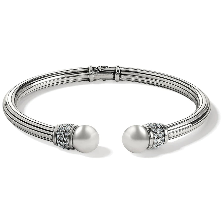 Front image of Brighton Meridian Open Hinged Bangle. Silver brighton bracelet.