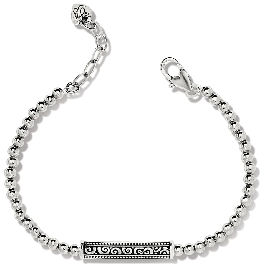 Front image of Brighton mingle adore bar soft bracelet. Brighton clasp bracelet.