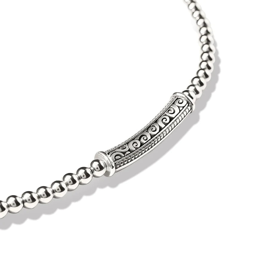 Front image of Brighton mingle adore bar soft bracelet. Brighton clasp bracelet.