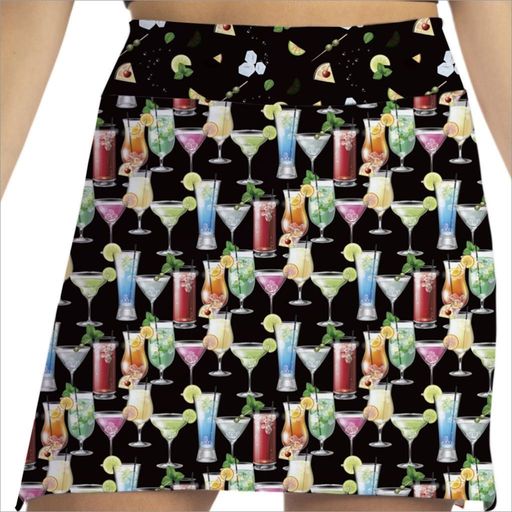 Front image of pull on skort obsession skort. After five print.