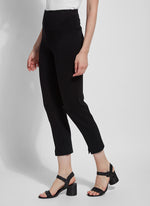 Front image of Lysse wisteria ankle pant. Black pull on pants. 