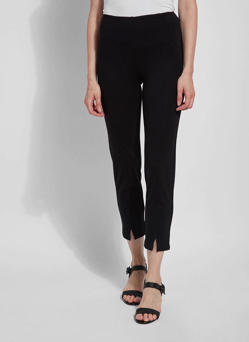 Front image of Lysse wisteria ankle pant. Black pull on pants. 