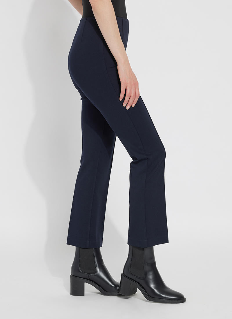 Side image of Lysse Ankle Elysse Pant. Navy pull on pant. 