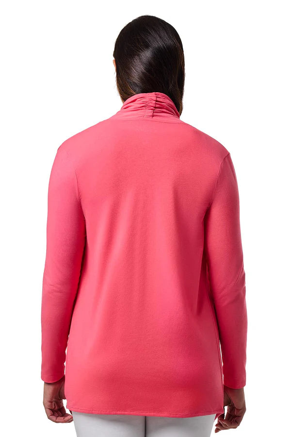 Back image of Coolibar sun wrap in sunkist coral.