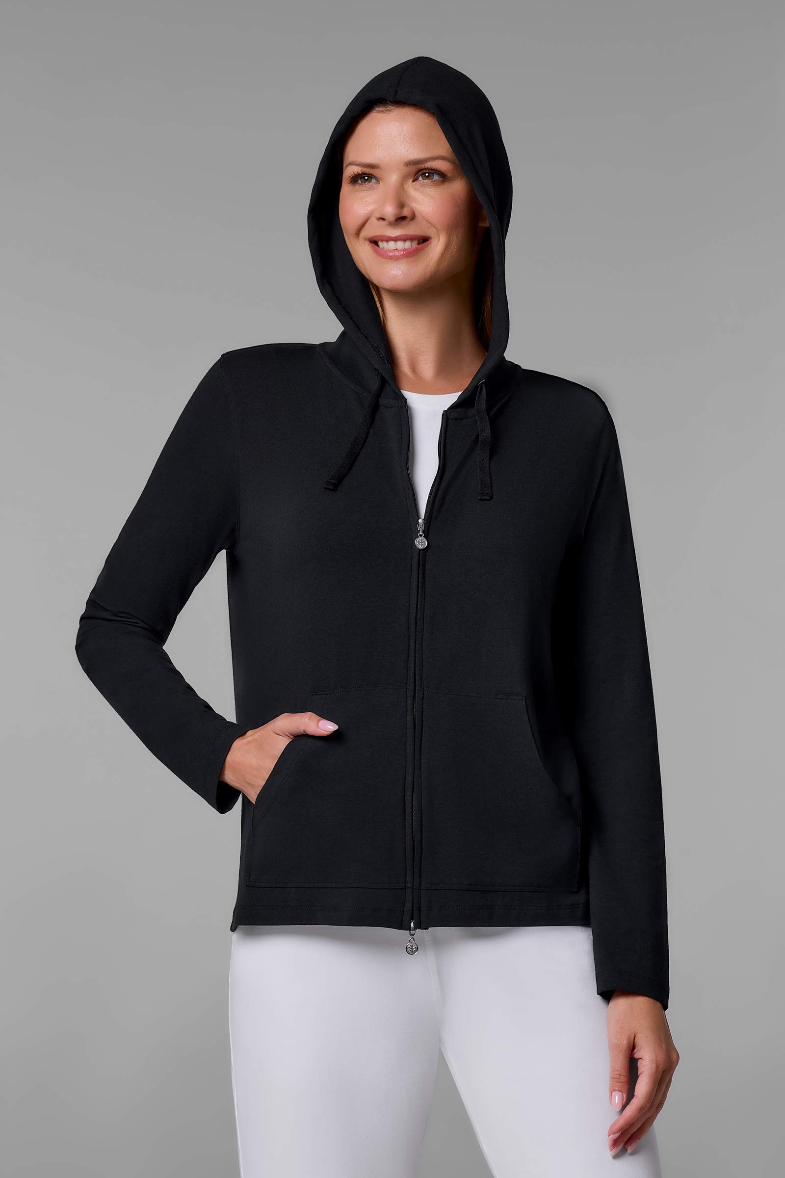 Women's Seaside Zip-Up Hoodie | Black