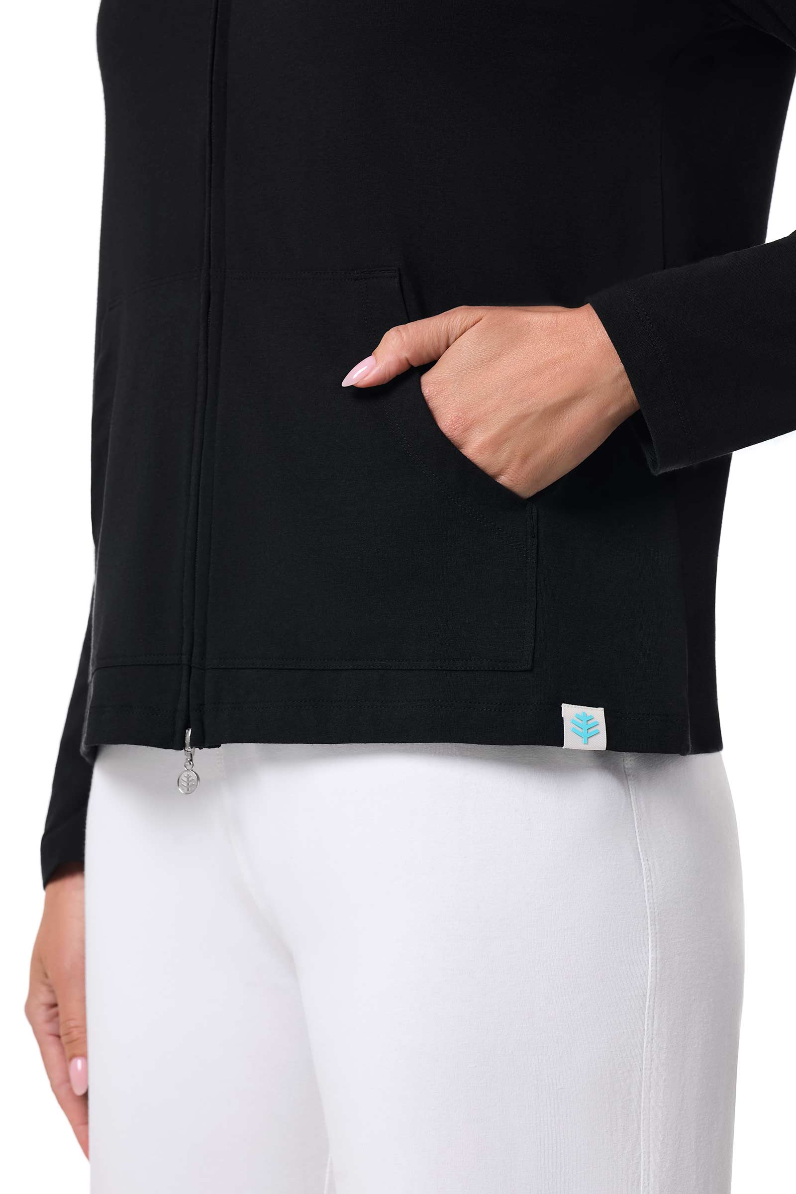 Women's Seaside Zip-Up Hoodie | Black