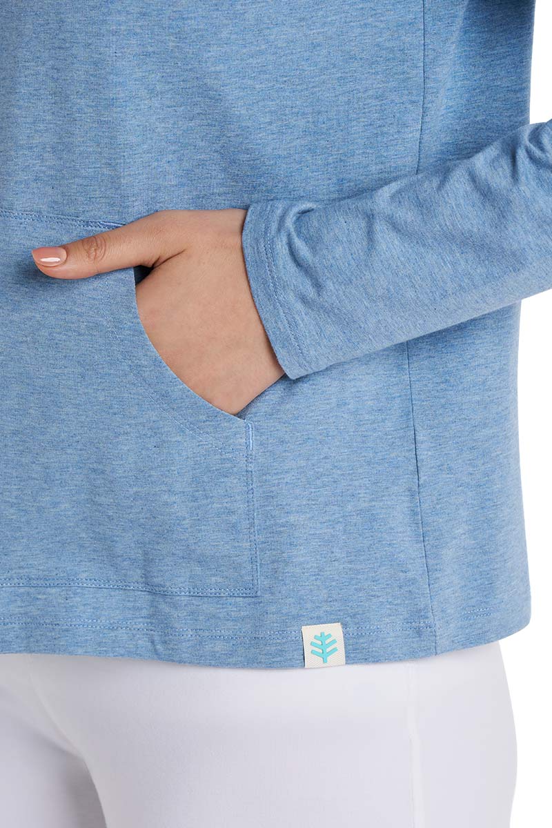Women's Seaside Zip-Up Hoodie | Light Blue Heather