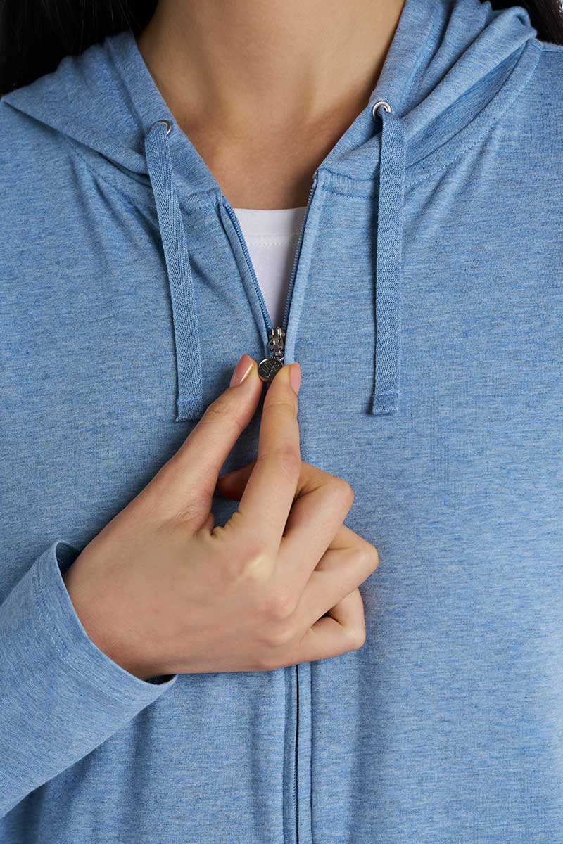 Women's Seaside Zip-Up Hoodie | Light Blue Heather
