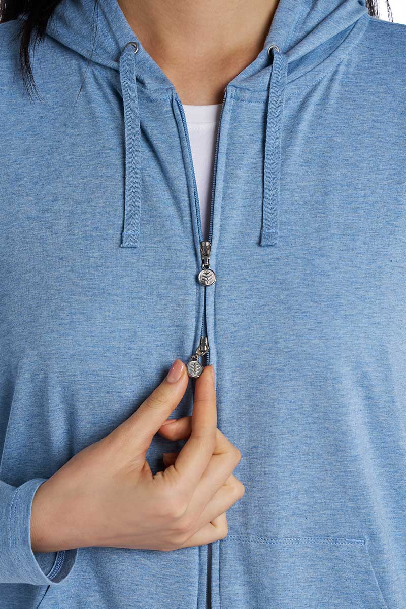 Women's Seaside Zip-Up Hoodie | Light Blue Heather