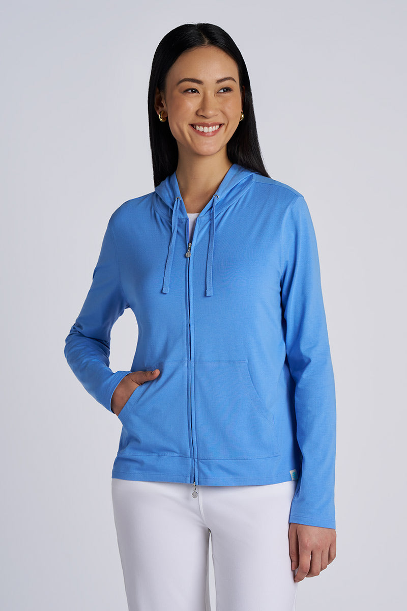 Women's Seaside Zip-Up Hoodie | Bluebell