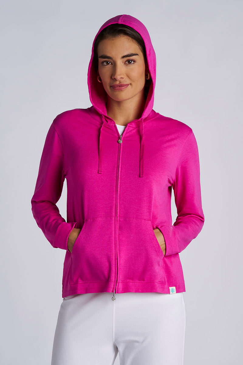 Women's Seaside Zip-Up Hoodie | Fuchsia