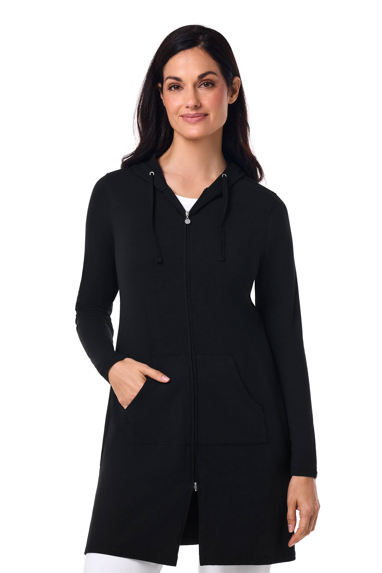 Women's Cabana Long Zip-Up Hoodie | Black