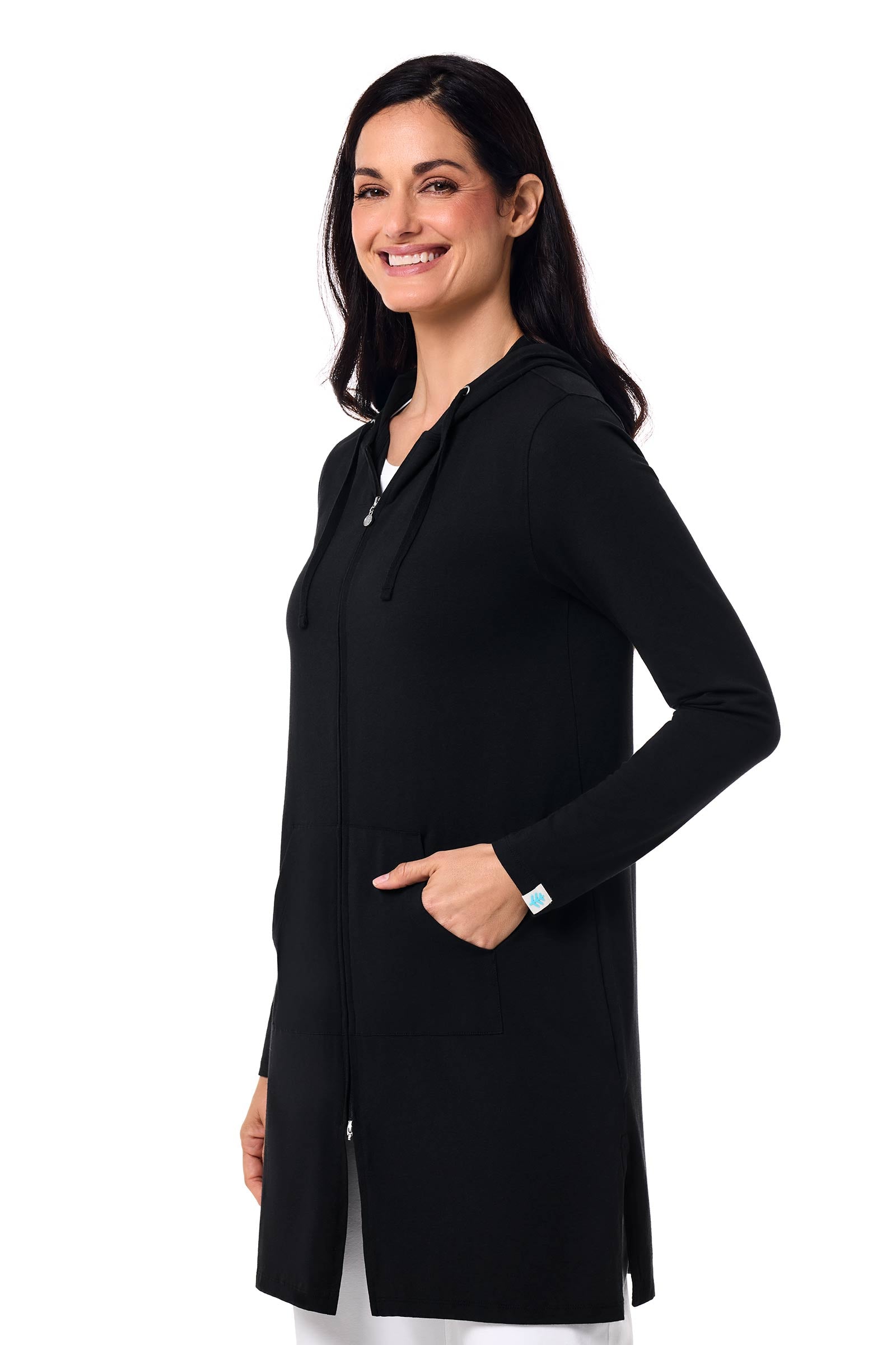 Women's Cabana Long Zip-Up Hoodie | Black