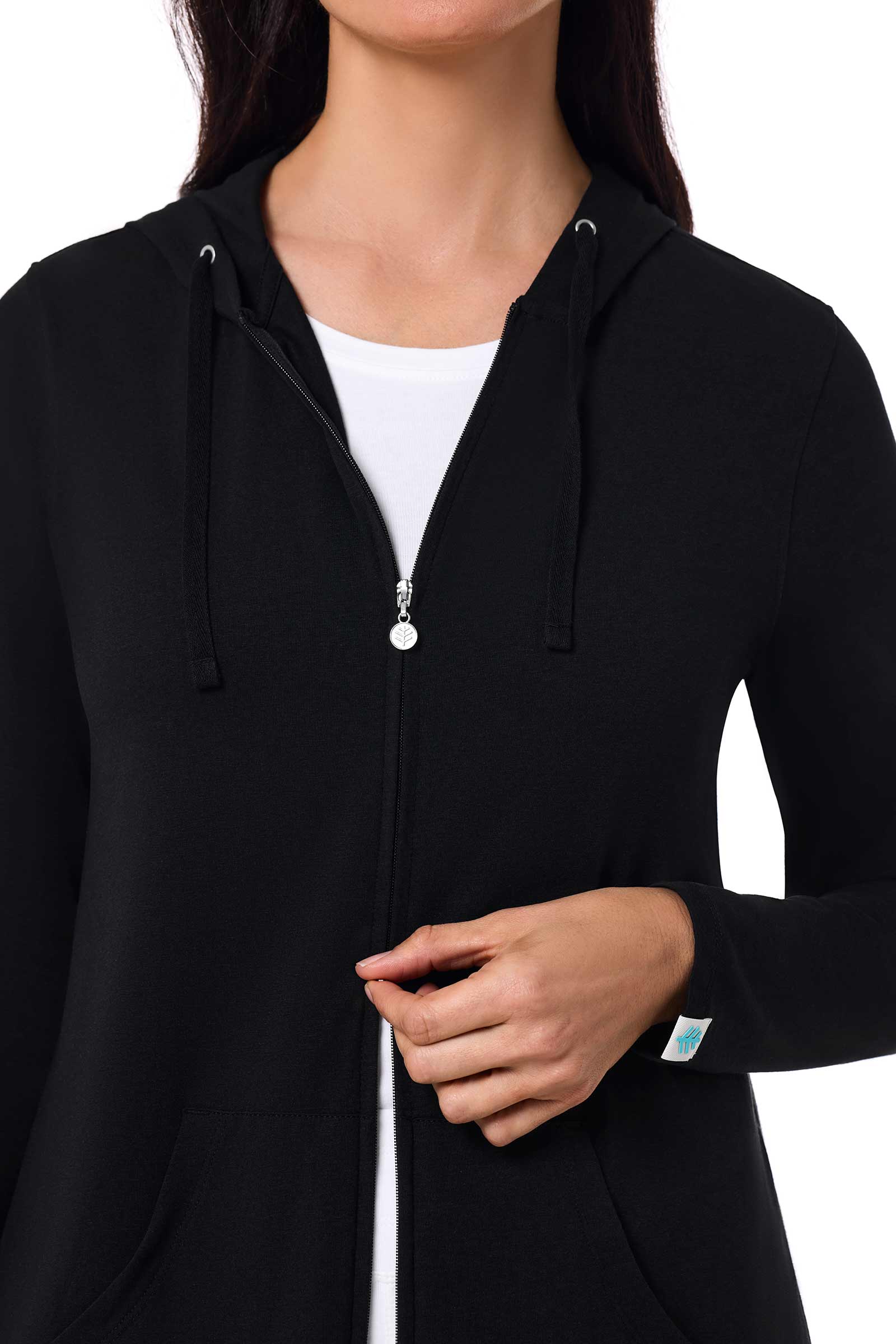 Women's Cabana Long Zip-Up Hoodie | Black