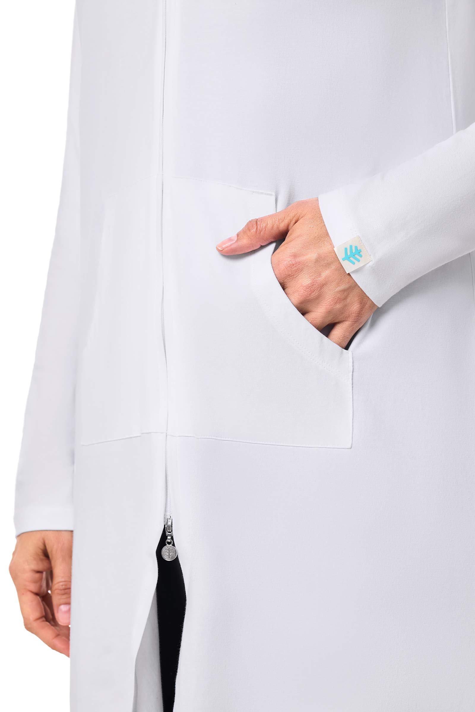 Women's Cabana Long Zip-Up Hoodie | White
