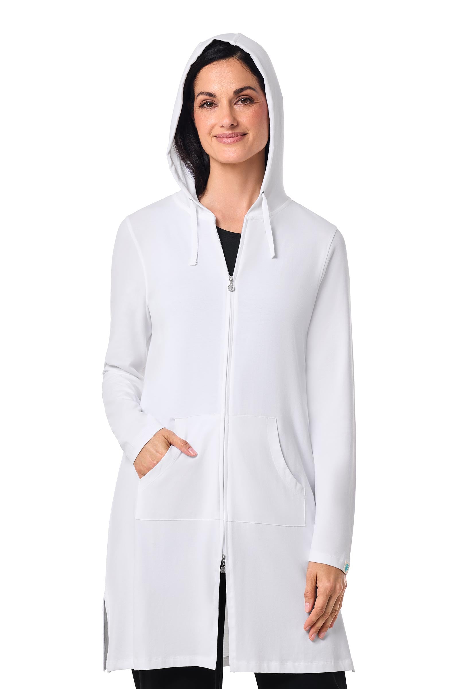 Women's Cabana Long Zip-Up Hoodie | White