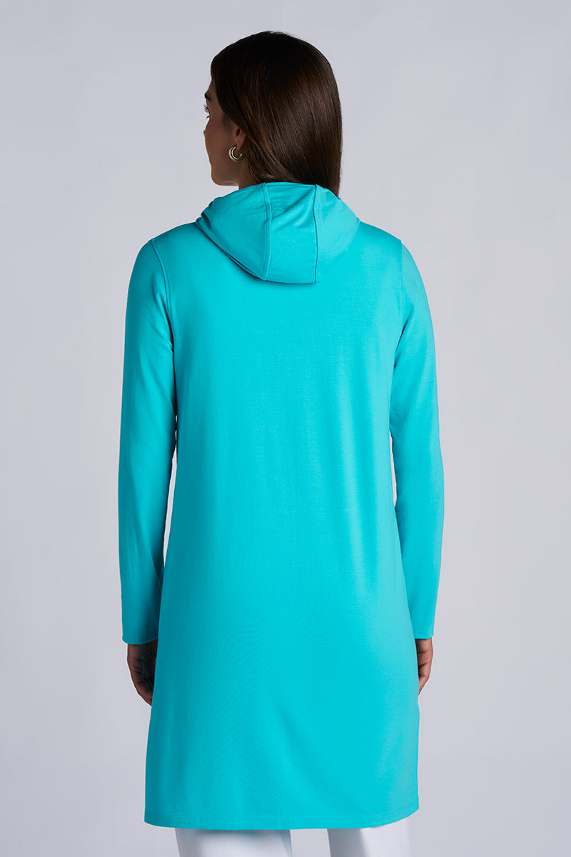 Women's Cabana Long Zip-Up Hoodie | Coolibar Blue